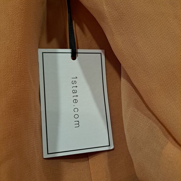 1.STATE Off-The-Shoulder Long Sleeve Top Sz M Toasted Nut Pullover NWT *Flaws - Picture 4 of 12